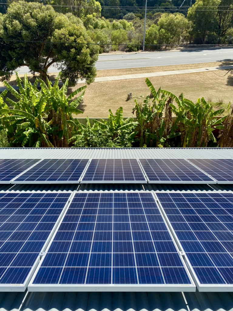 Clean solar panels on a residential roof in Perth